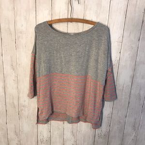 Tarte Pink And Grey Striped Top Size XS